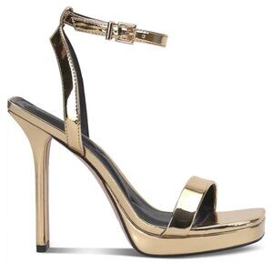 Jessica Simpson Adonia Platform Dress Sandals, Gold Stiletto Heels, Size 9 EUC